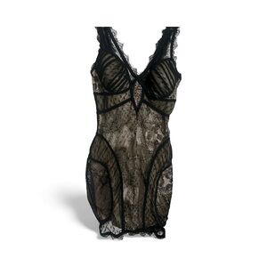 bebe Sheer Black Lace Chemise